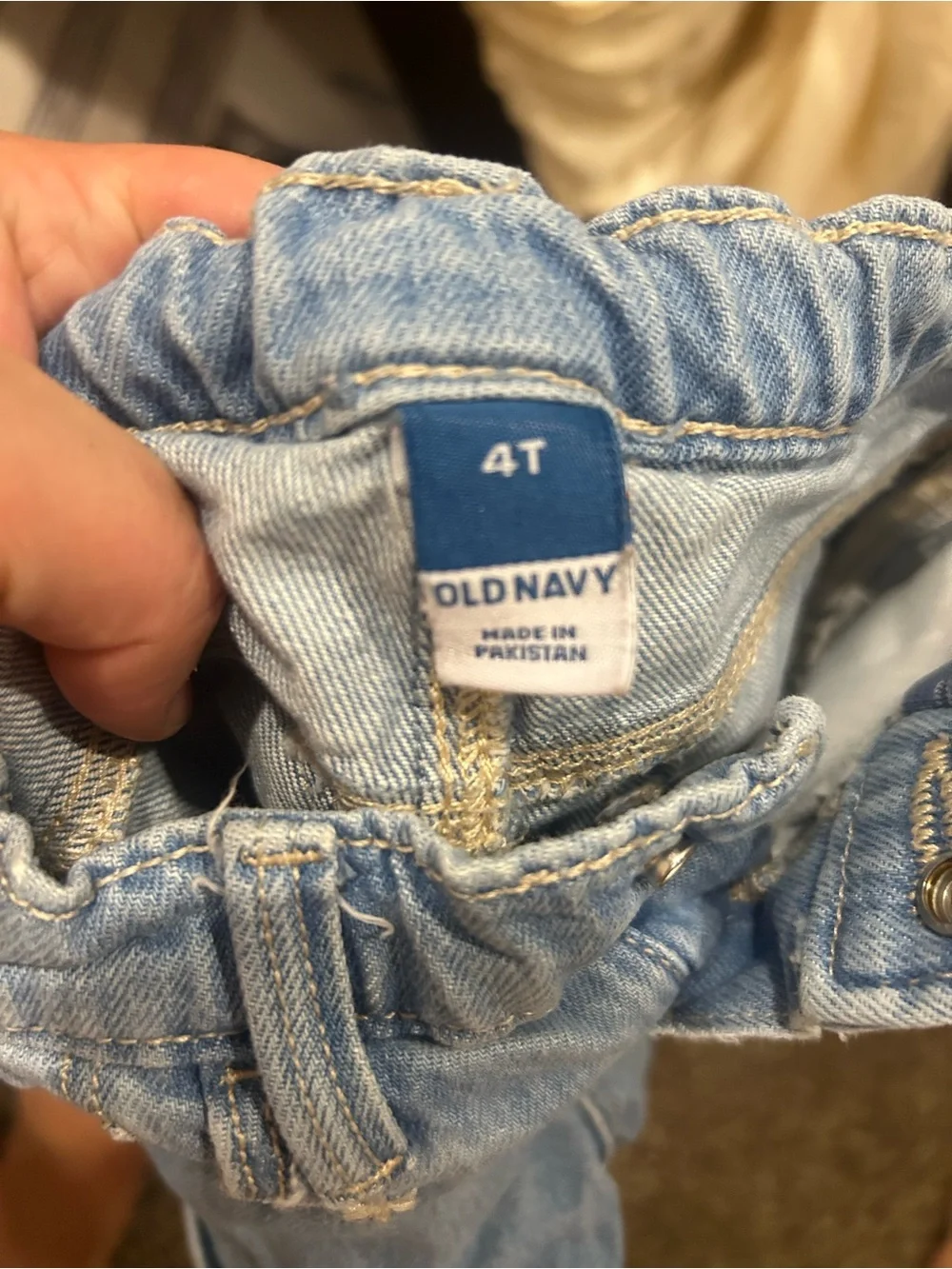 Old Navy Light Blue Denim Shorts with Daisy Detail